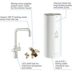 Grohe Red Kochendwasserhahn Mit U-Auslauf Und Kombikessel Supersteel 8 Grohe Red Kochendwasserhahn Mit U-Auslauf Und Kombikessel Supersteel -GROHE SHOP 69466483 2