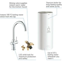 Grohe Red Kochendwasserhahn Mit C-Auslauf Und Kombikessel Chrom -GROHE SHOP 69466496 2