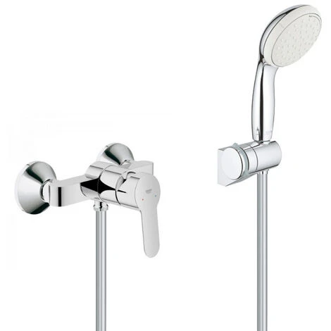 Grohe Brauseset Bauedge Mixer + Tempesta 100 2-strahlige Handbrause Mit Wandhalterung, Chrom (MixigeurD1-Tempesta3) 3 Grohe Brauseset Bauedge Mixer + Tempesta 100 2-strahlige Handbrause Mit Wandhalterung, Chrom (MixigeurD1-Tempesta3)