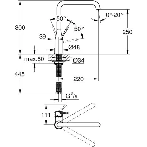 Grohe Essence Miscelatore Monocomando Per Lavello (30269DA0) 4 Grohe Essence Miscelatore Monocomando Per Lavello (30269DA0) – Bild 2