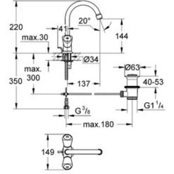Grohe Costa-S Wastafelkraan Met Waste Chroom -GROHE SHOP 71357683 2