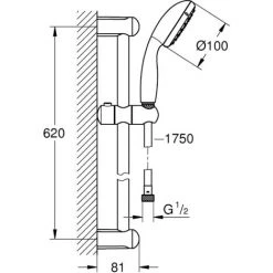 Grohe New Tempesta Glijstangset IV 60 Cm Chroom -GROHE SHOP 71358605 2