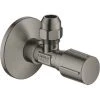 Grohe Hoekstopkraan 1/2" X 3/8" Teflon Knelkoppeling Hard Graphite Geborsteld -GROHE SHOP 71358661 1