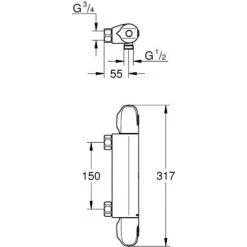 Grohe Grohtherm-1000 New Douchethermostaat Zonder Koppelingen Chroom -GROHE SHOP 71384053 2