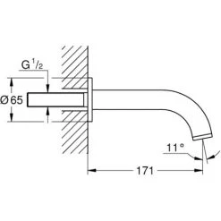 Grohe Atrio Baduitloop 17,1 Cm Hard Graphite Geborsteld -GROHE SHOP 71384106 2