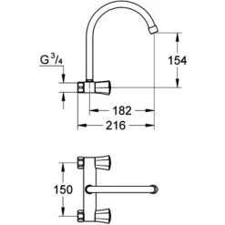 Grohe Costa-L Wand Keukenkraan Met Bovenuitloop Chroom -GROHE SHOP 71385341 2