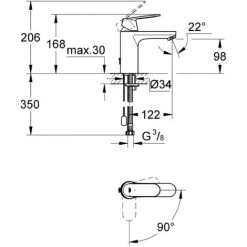 Grohe Eurosmart Cosmopolitan Wastafelkraan Met Ketting Chroom -GROHE SHOP 71385381 2