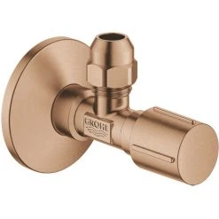 Grohe Hoekstopkraan 1/2" X 3/8" Teflon Knelkoppeling Warm Sunset Geborsteld