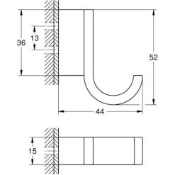 Grohe Selection Haak 1,5x4,4x5,2 Cm Hard Graphite Geborsteld -GROHE SHOP 71386939 3