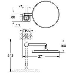 GROHE Kosmetikspiegel Allure 40967_1, Wandmontage, 7-fache Vergrößerung, Hard Graphite -GROHE SHOP 71587574 2