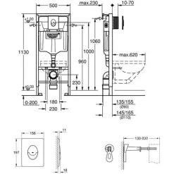 GROHE Rapid SL 3 In 1-Set Für WC - Element 113 Cm + Skate Air Platte Alpinweiß + Wandwinkel - 38722001 -GROHE SHOP 9178978 2