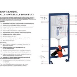 GROHE Rapid SL 3 In 1-Set Für WC - Element 113 Cm + Skate Air Platte Alpinweiß + Wandwinkel - 38722001 -GROHE SHOP 9178978 3
